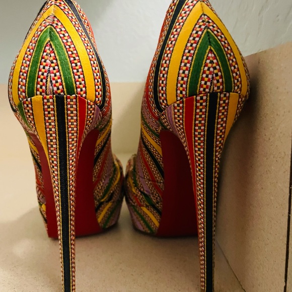 Christian Louboutin Multicolor Damas Striped Pumps 160mm - Picture 6 of 7